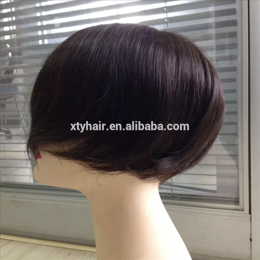 human hair short hair wig men with lace front