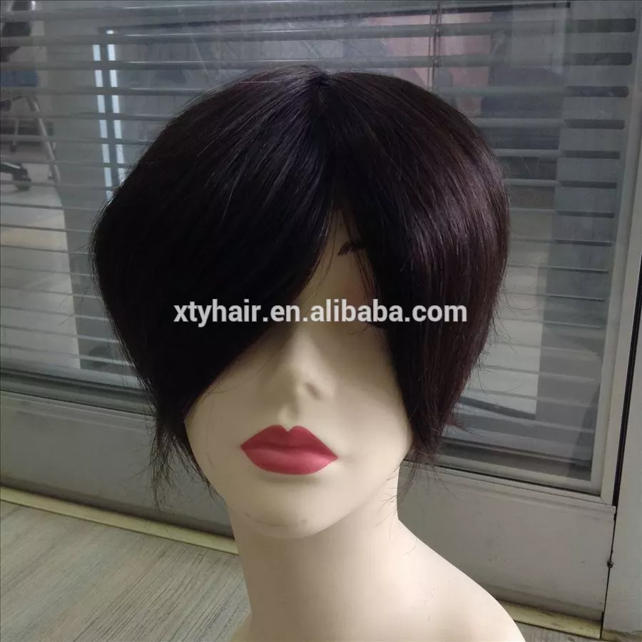 human hair short hair wig men with lace front